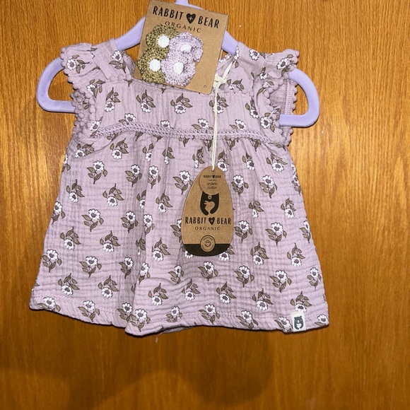 Organic Rabbit Bear Other - Rabbit & Bear Organic Floral Baby Shirt & Short Set